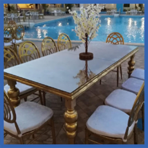 Gold Wooden Table