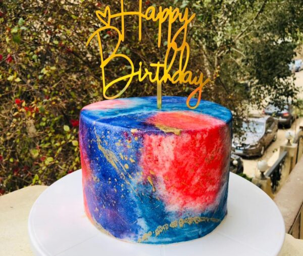 Tie die birthday cake by Hanavio
