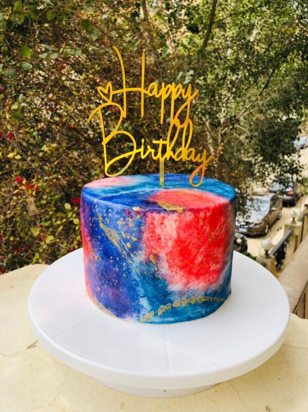 Tie die birthday cake by Hanavio