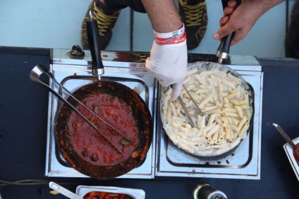 Pasta Station By The Fountain