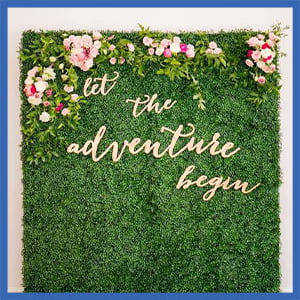 Green Decor Flowers Backdrop